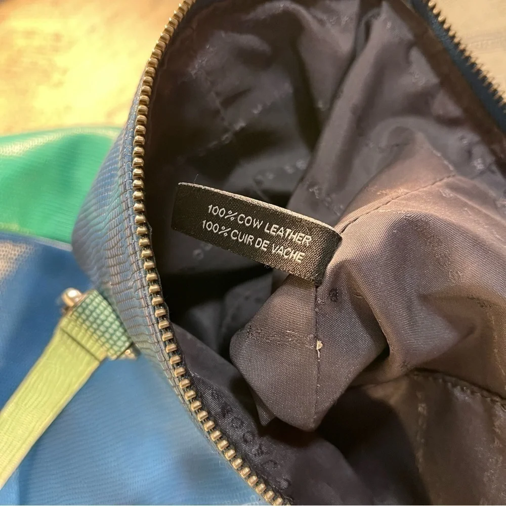 Marc by Marc Jacobs Blue/Green Lizard Stamped Leather Take Me Tote